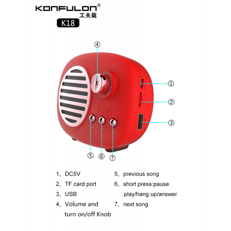 Konfulon Bluetooth Speaker 4.2 K18