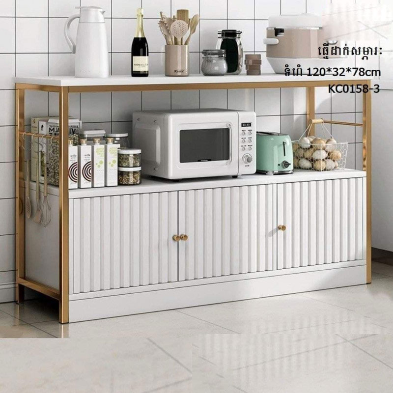 Kitchen storage rack floor-to-ceiling multi-layer microwave oven