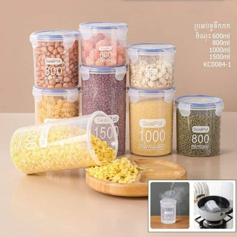 Cereal Containers Storage Set, Premium, Clear