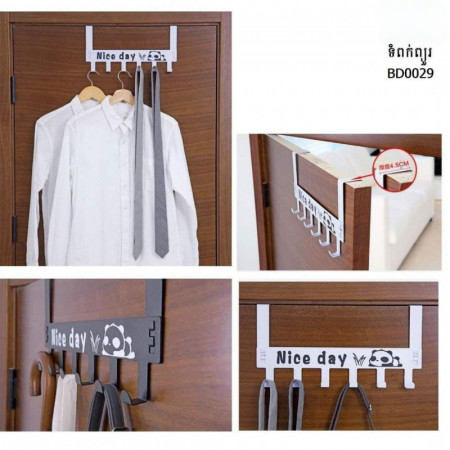 Hole-free detachable door rear hook rack creative