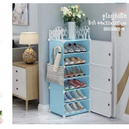 Simple shoe cabinet household dust-proof storage
