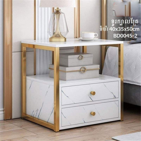 Bedside table modern light luxury marble pattern simple