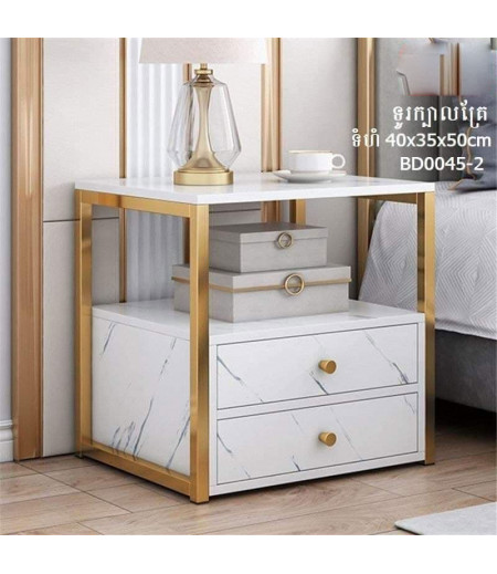 Bedside table modern light luxury marble pattern simple