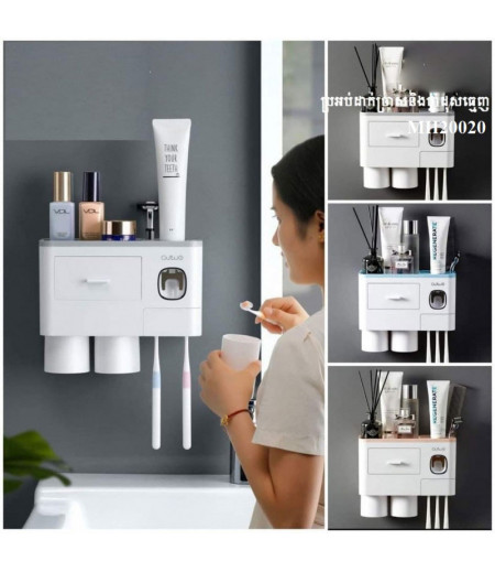 Toothbrush rack free punch mouthwash cup brushing cup wall-mounted bathroom