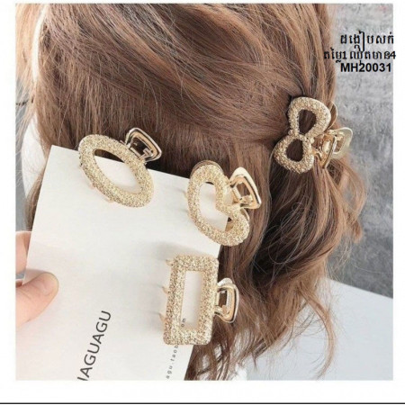 Metal pearl clip female Korean net red temperament elegant shark clip hair 