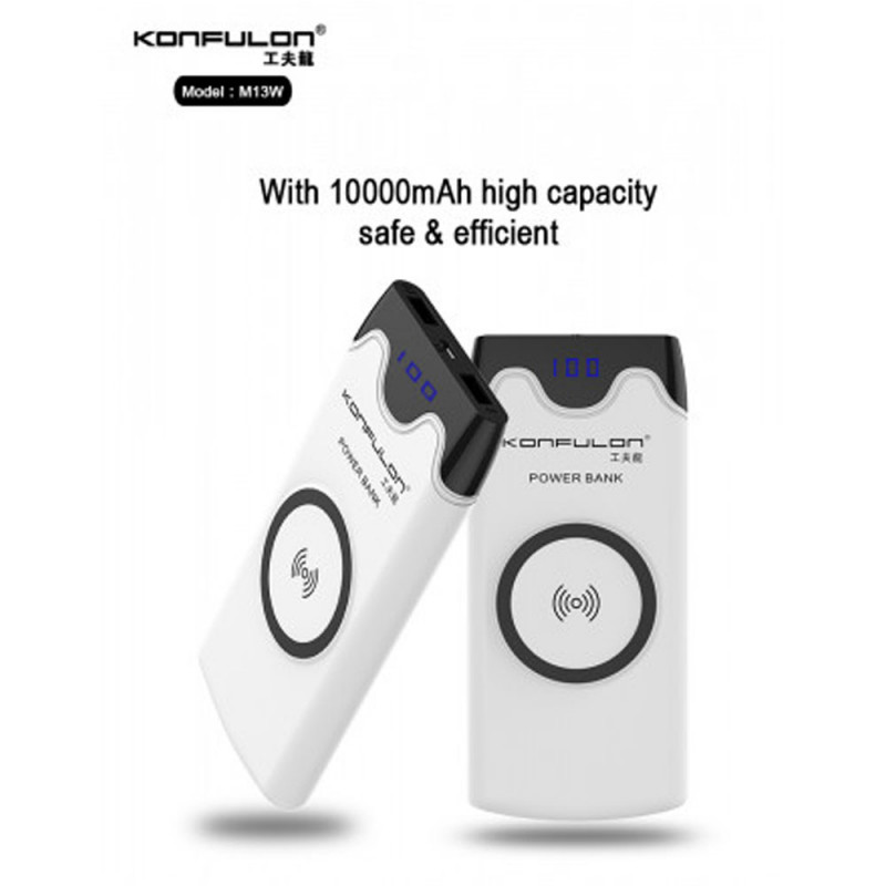 Konfulon Powerbank Wireless M12W 10000mAh