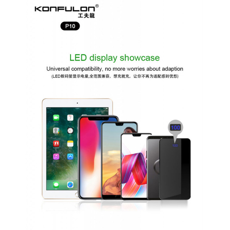 Konfulon LCD Display PowerBank P10​ 10000mAh