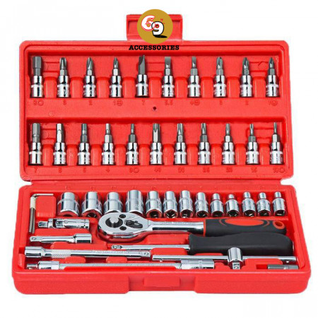 46 pcs Sockets Set Ratched Wrench Hand Tool Set 