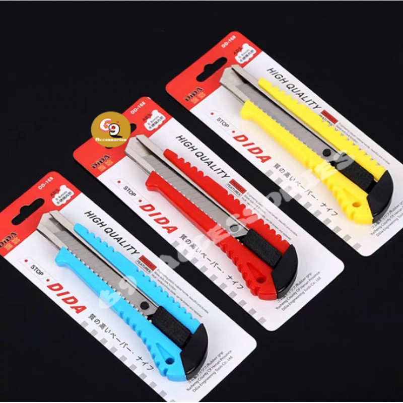 High Carbon Steel Sliding Blade  Knife PVC Handle Auto  Retractable Utility Knife Folding  Suitable for Art Crafts Hand Tools
