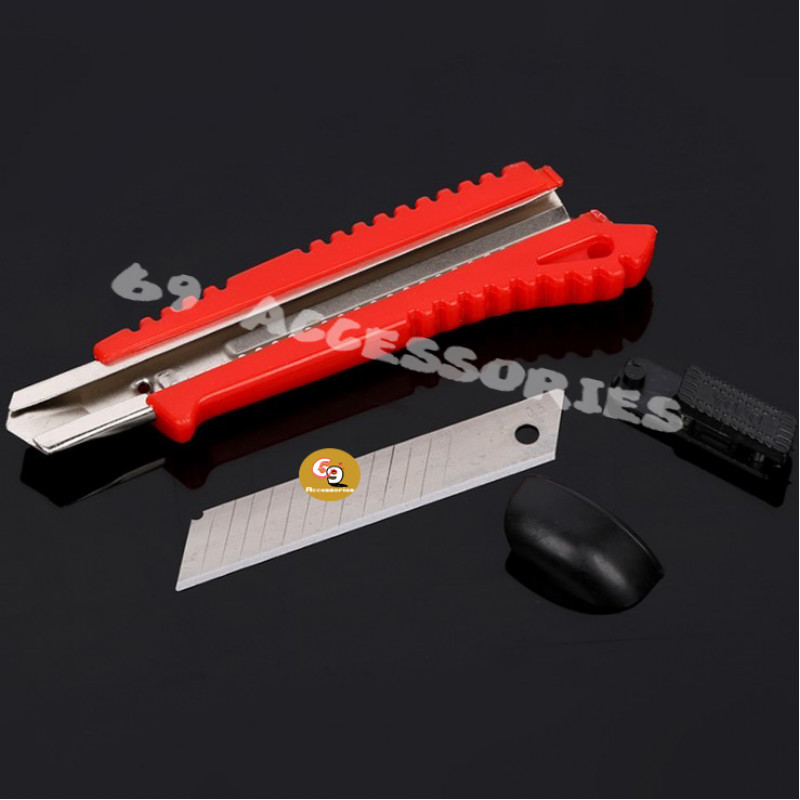 High Carbon Steel Sliding Blade  Knife PVC Handle Auto  Retractable Utility Knife Folding  Suitable for Art Crafts Hand Tools