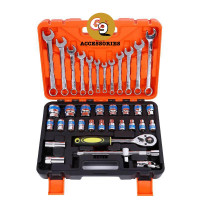 69 Store 37pcs 1/2" automotive tools Combined box spanner socket set 