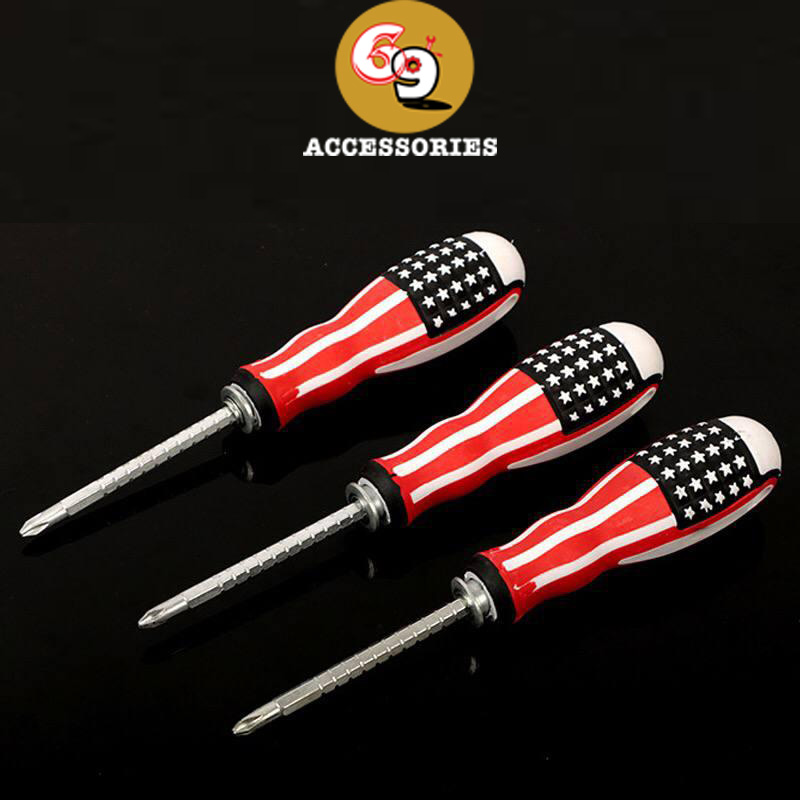The American flag 6" with magnetic screwdriver tools for two purpose use