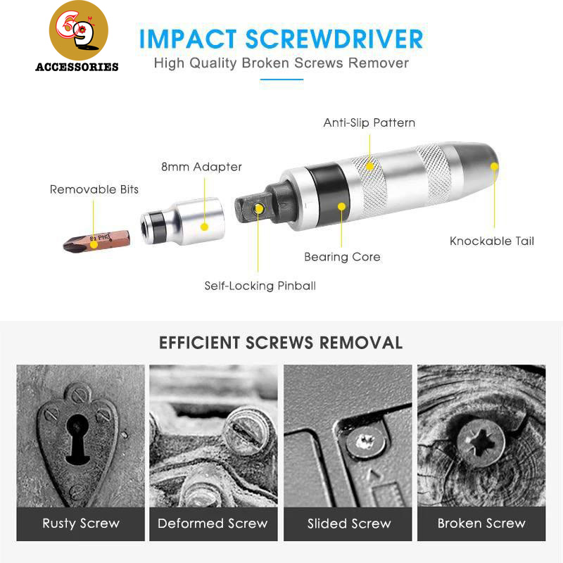 12pcs Screw Hand Tool Kit Practical Impact Driver Bits Socket Professional Screwdriver Set