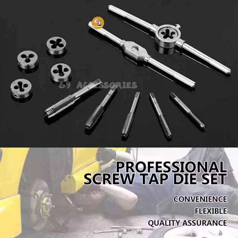 40pcs/set Metricing Tap Wrench  Tip and Die Pro Set M3-M12 Screw  Thread Metric Plugs Taps Nut  Bolt Alloy Metal Hand Tools