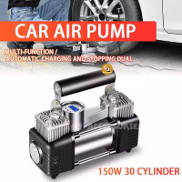 69 Store Digital Pressure Preset 12v Air  Compressor Car Tyre Inflator  Double Cylinder Metal Car Tire  Inflator High Pressure Air Pump