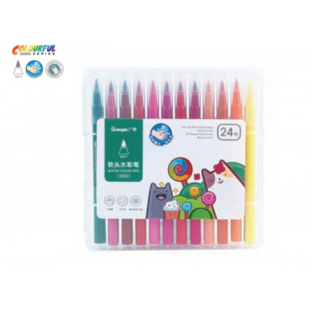 24 color soft tip watercolor pen