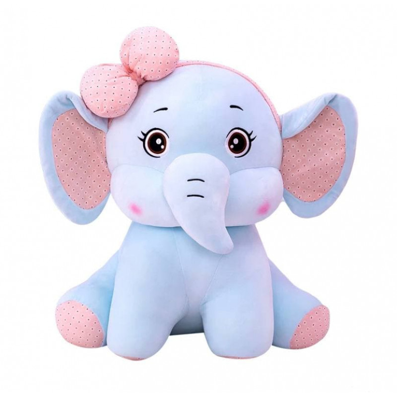 Elephant baby doll with ribbon