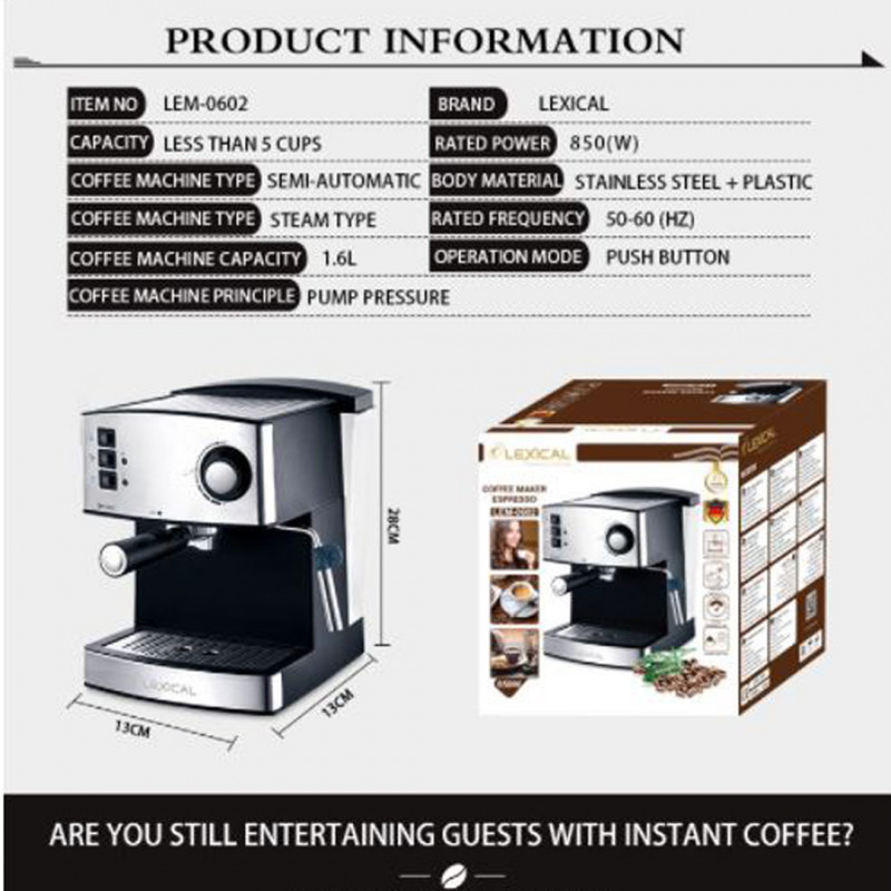 Coffee Maker, Milk Steam (LEXICAL)