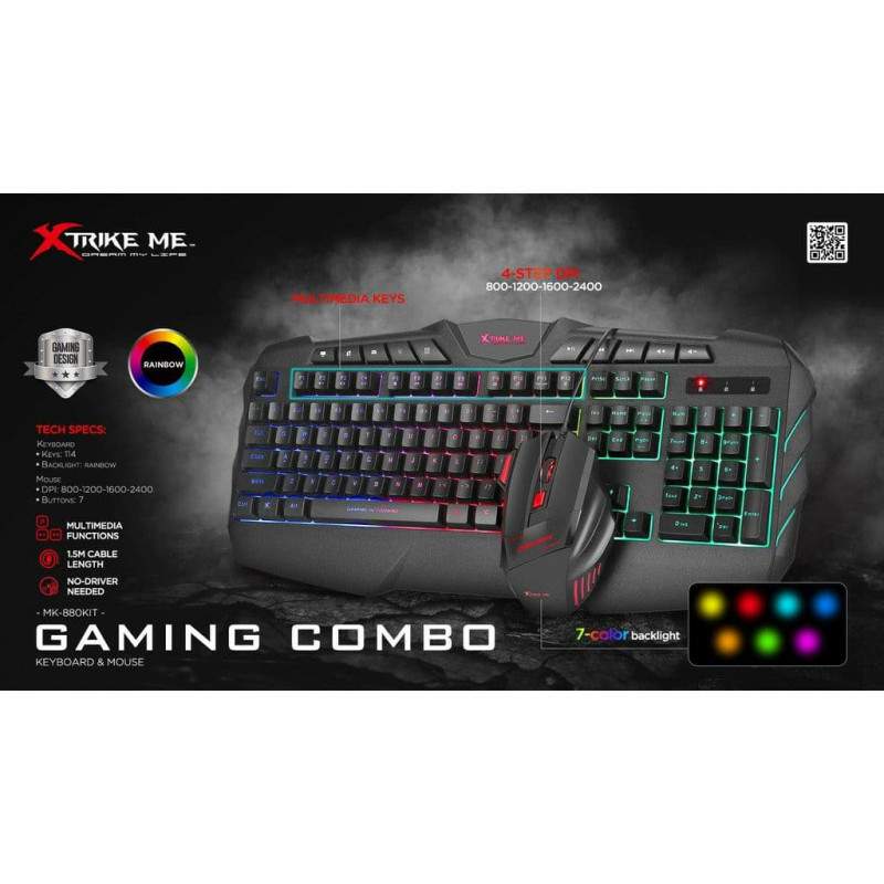 XTRIKE ME MK-880 Kit Wired Gaming Keyboard and Gaming Mouse Combo