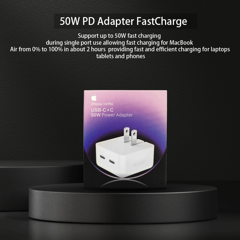 Apple Adapter Charger TYPE-C PD 50W USB-C+C 