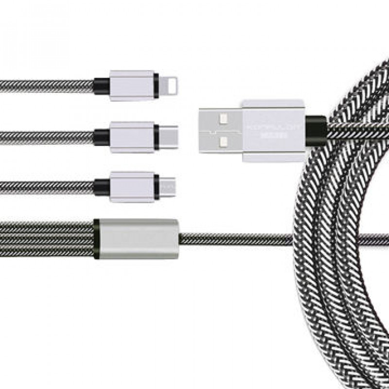 Konfulon iPhone Samsung Oppo CHarger Cable 2A 1.5m S46 3in1