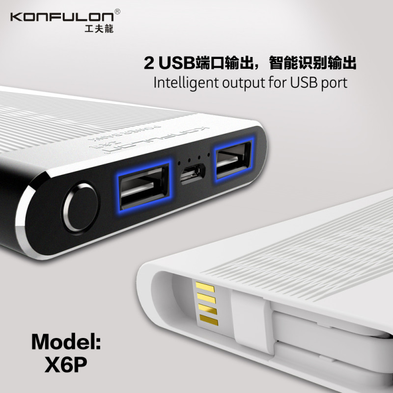 Konfulon Powerbank 10000mAh Model : X6P