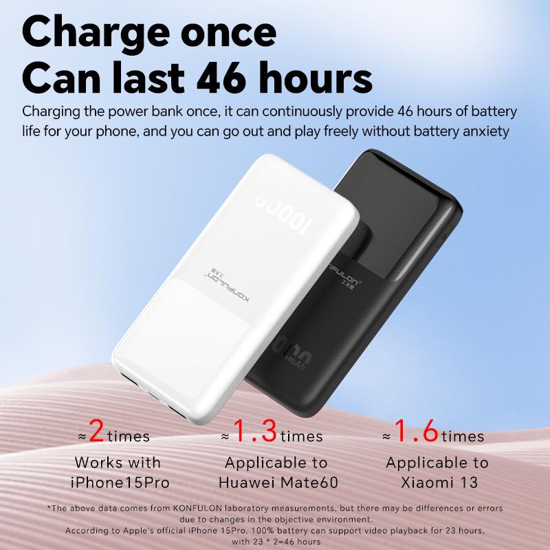 KONFULON Power bank 10000mAh Exquisite small size Model A35