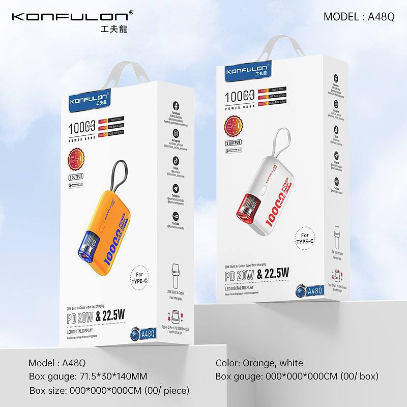 KONFULON MINI POWER BANK 10000MAH MODEL A48Q