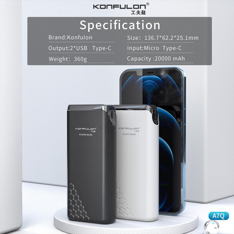 Konfulon Power Bank 20000mAh Model A7Q
