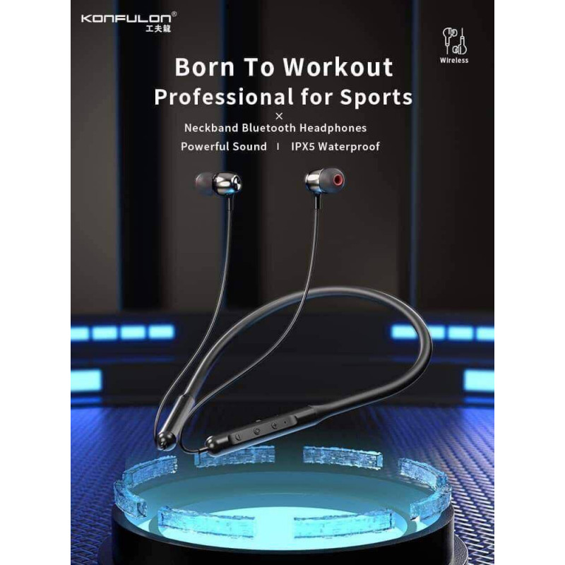 Konfulon Bluetooth Sport Earphone Water Proof BHS12