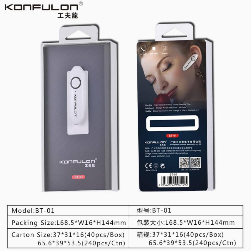 Konfulon Single Bluetooth earphone 4.1 BT-01
