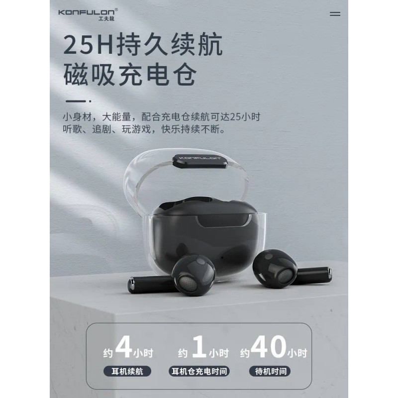 Konfulon High Visibility Translucent Earphone BTS-23 Bluetooth 5.0