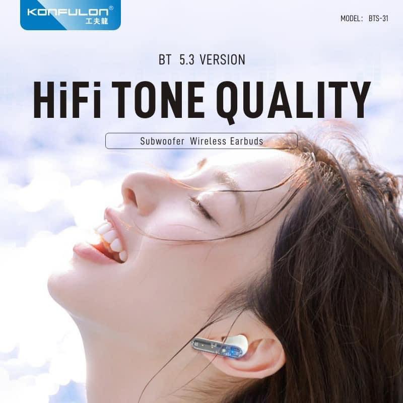 Wireless Earphone HIGH TRANSPARENCY Noise Reduction Earphone Wireless Model BTS-31