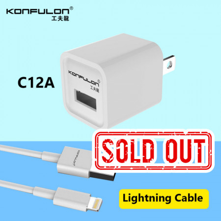 Konfulon charging adaptar + cable Support ios/iphone set model : C12A-Lightning