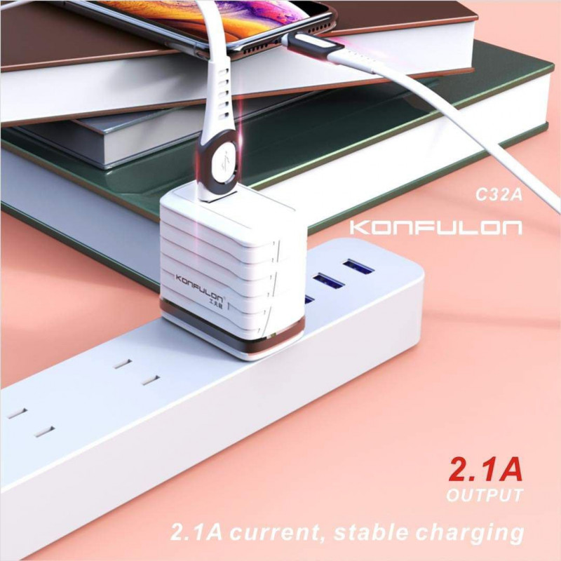 Konfulon Adapter Charger+iPhone Cable C32A-Lightning