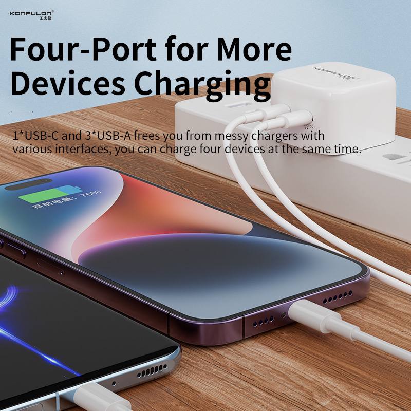 Konfulon USB charger C83Q with Dual Type-C 36W 