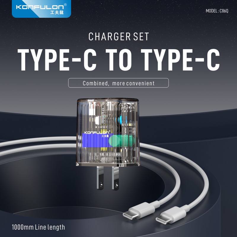 KONFULON Super Fast Charge ​​USB 22.5W and TYPE-C 20W Model C86Q TYPE-C
