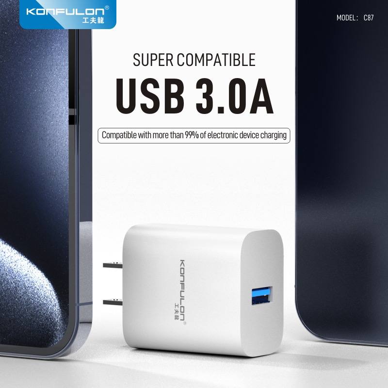KONFULON Adapter + Cable Fast Charging 3.0A Model C87