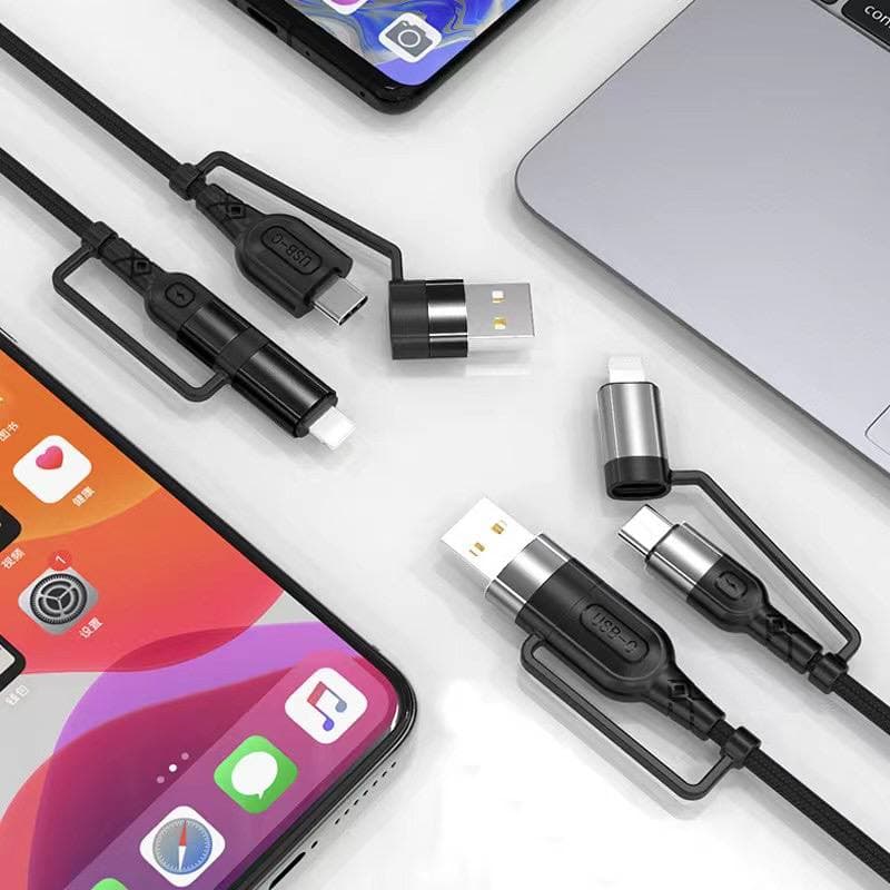 Konfulon Super Fastcharge Cable 4 in1 PD/USB to TYPE-C/Lightning model :DC31