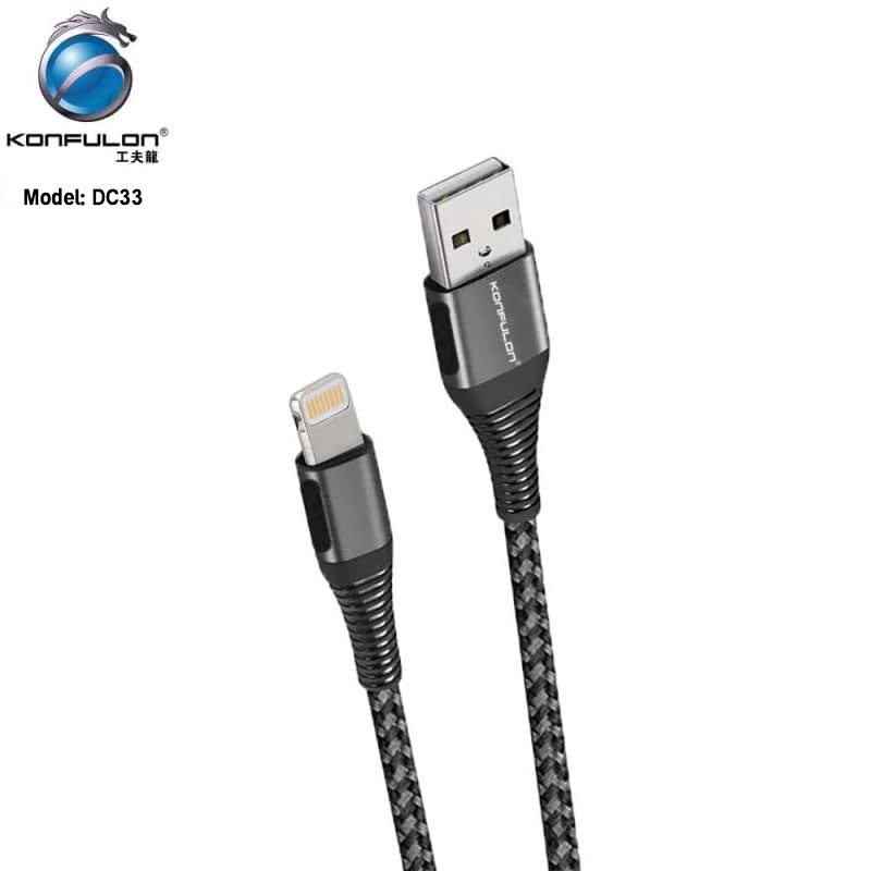 Konfulon Fast Charging Cable 1m 3.0A Model DC32 Micro DC33 iPhone DC34 Type-C