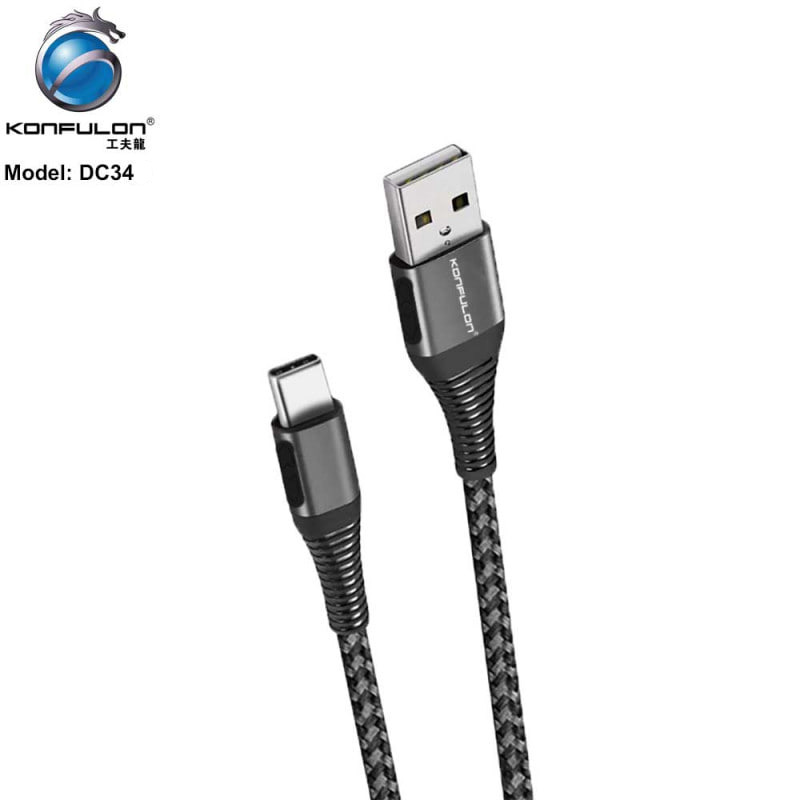 Konfulon Fast Charging Cable 1m 3.0A Model DC32 Micro DC33 iPhone DC34 Type-C