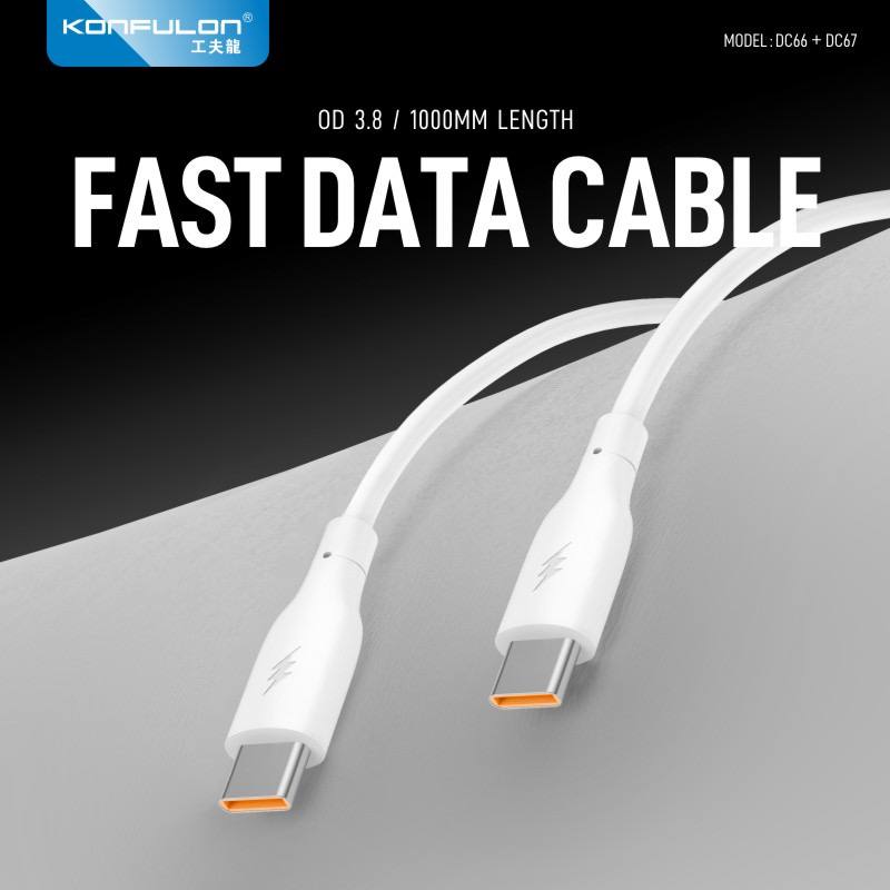 Konfulon Data Cable Charger 3.0A Model: ​​DC66 IPhone 27W DC67 Type-C 60W
