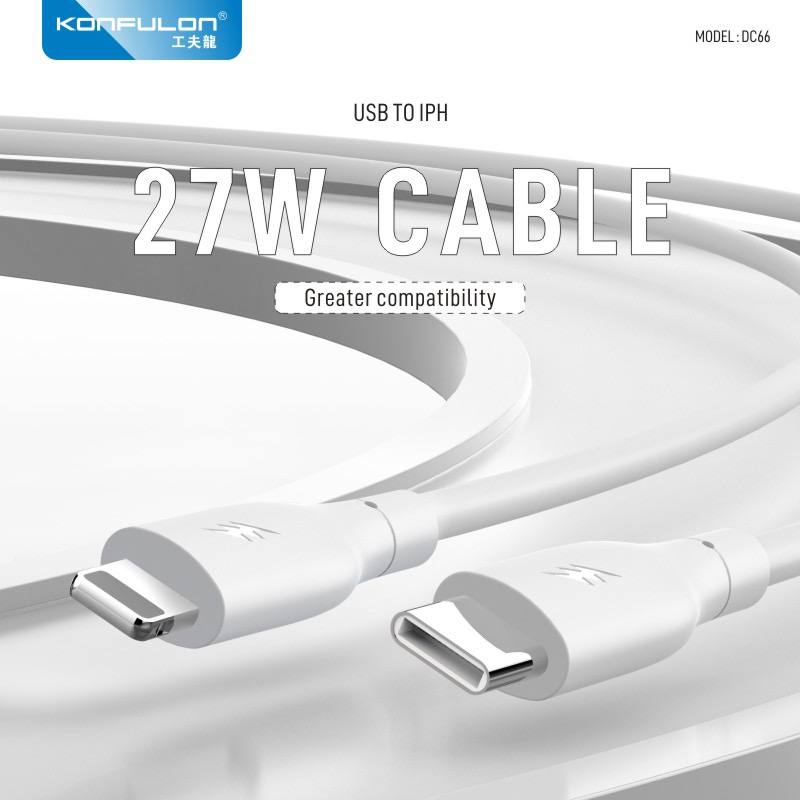 Konfulon Data Cable Charger 3.0A Model: ​​DC66 IPhone 27W DC67 Type-C 60W