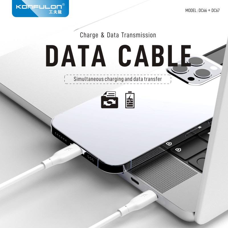 Konfulon Data Cable Charger 3.0A Model: ​​DC66 IPhone 27W DC67 Type-C 60W