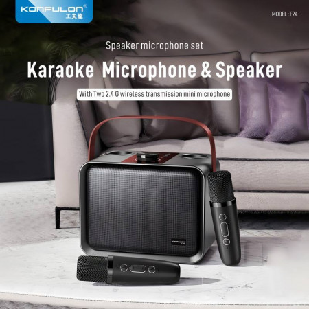 KONFULON Kara0ke Microphone And Speaker Model F24