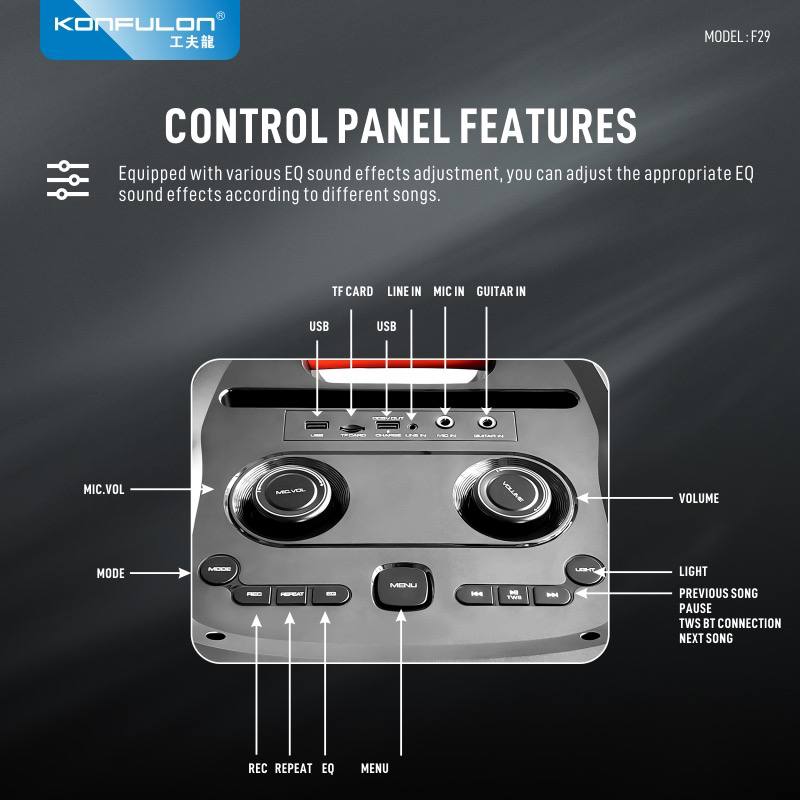 KONFULON POWERFUL BASS BOOST 100W MODEL F29