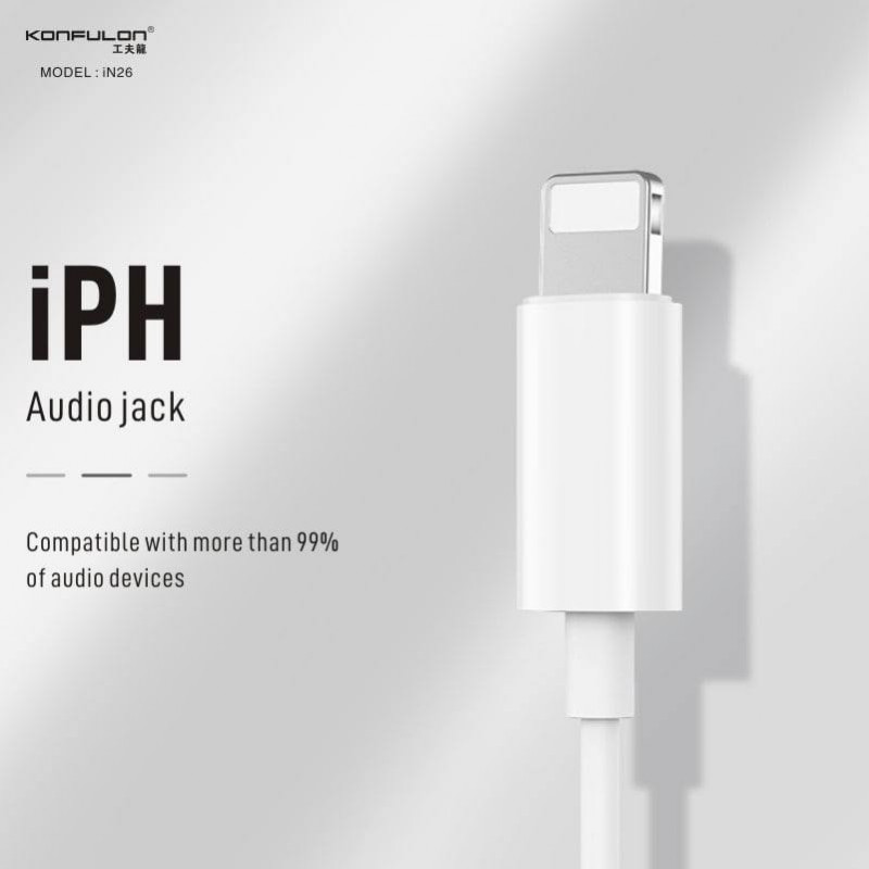Konfulon Original Earphone iPhone Lightning iPH Audio Jack in-26