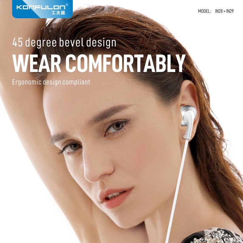 KONFULON Headphones Wired High Sound Quality Earphone Model IN28 IN29