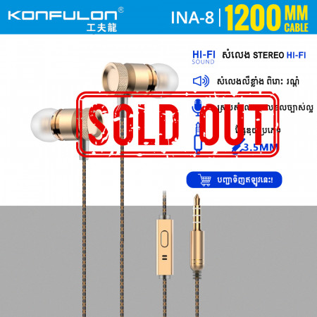 Konfulon Earphone Hifi Sound IN-A8