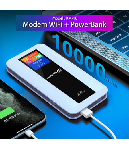 Konfulon Modem PowerBank  Wifi 4G KM-10 10000mAh